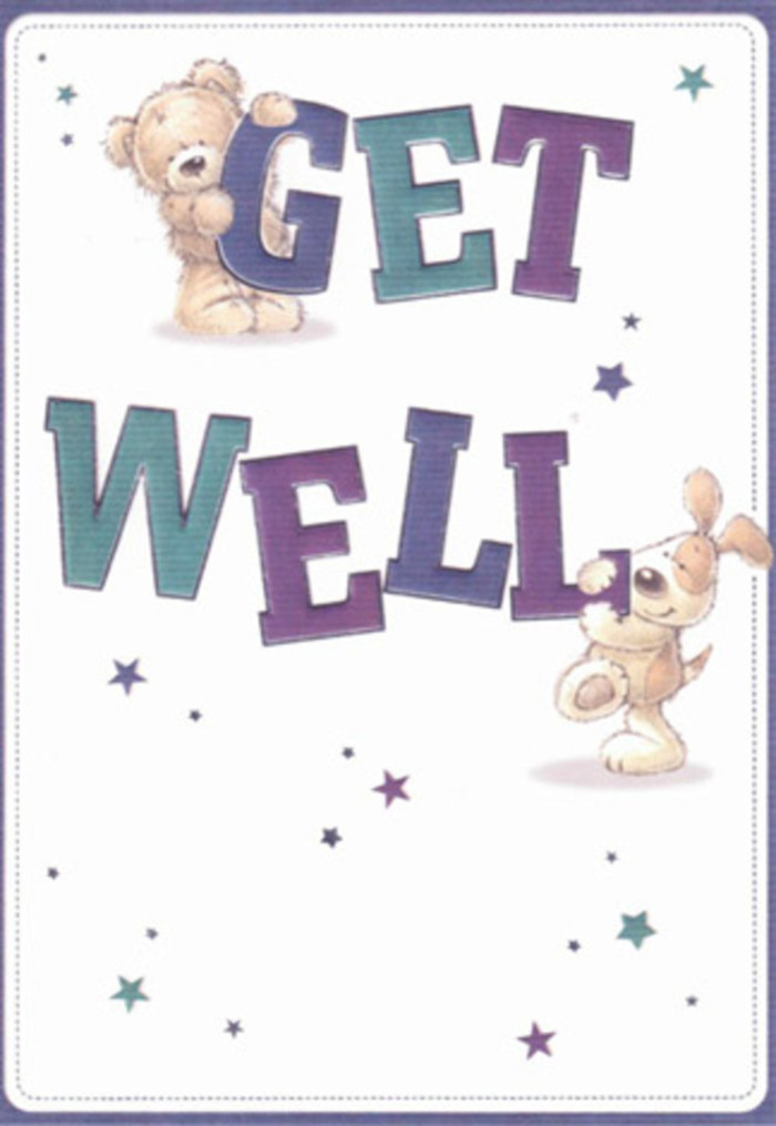 Celebrating gentle encouragement and heartfelt companionship, this illustrated get well card echoes the warmth found in Barnsbury's leafy streets. At its centre, a friendly bear and a puppy share the spotlight, surrounded by playful stars that seem to carry good wishes on the breeze-much like the uplifting effect of bespoke bouquets from Barnsbury Florist. The typography stands bold and confident, sculpted in hues of purple and aqua that ground the scene in a cheerful, reassuring palette. Each brushstroke on the animals' fur hints at softness and a tactile comfort, similar to running your hands through the freshest peonies or softest carnations in our shop. The light, inviting background allows the joyful details to shine, reminiscent of Barnsbury's sense of space and openness. Imagining this card paired with a lovingly crafted get well bouquet, it's easy to see how both deliverers of comfort would brighten a recovering friend's home off Offord Road or Hermitage Street. There's a tangible sincerity in every detail-a visual promise that recovery, like a Barnsbury sunrise, brings hope and warmth to those who need it most.